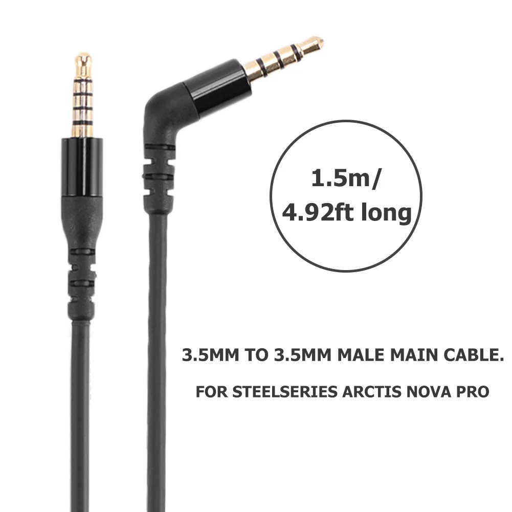 

AUX-разъем 3,5 мм, аудиокабель-адаптер для SteelSeries Arctis Nova Pro, позолоченный аудиокабель 1,5 м, шнур, аксессуары, шнур для наушников