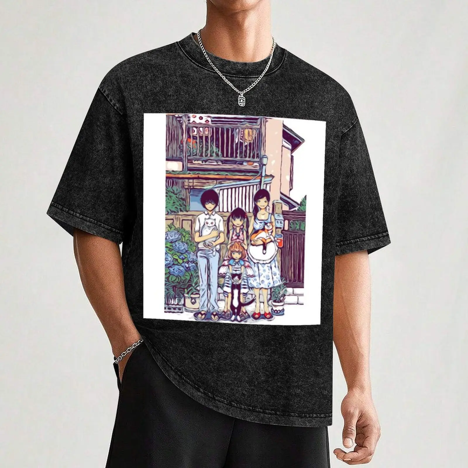 Мужская белая футболка 3-Гацу нет Льва Kiriyama Rei Akari Hinata and Momo (Sketch)