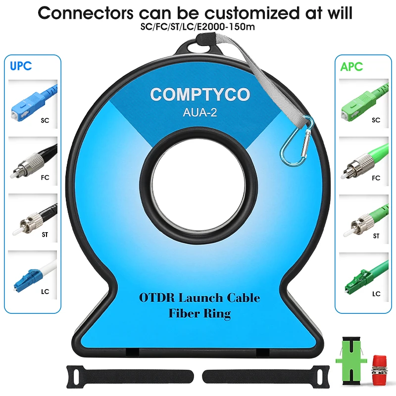 Mini 150M SC/FC/ST/LC-UPC/APC OTDR Dead Zone Eliminator Fiber Rings Fiber Optic OTDR Launch Cable Box SM 1310/1550nm