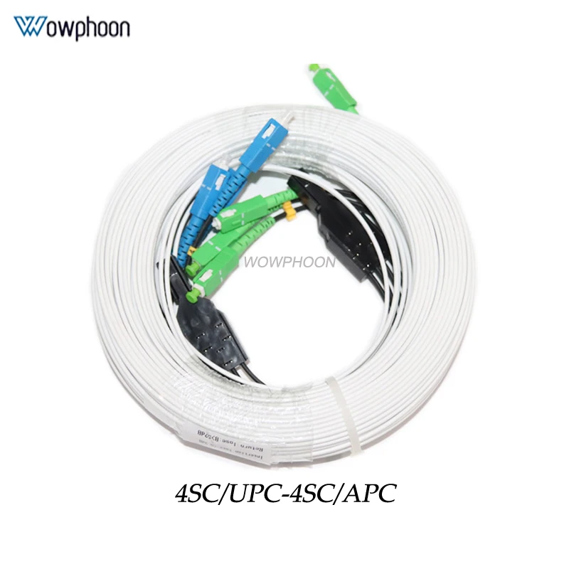 500M Length 2 Steel 4 Core Outdoor FTTH Drop Cable SC LC ST FC Fiber Optic Patch Cord Cable enlarge