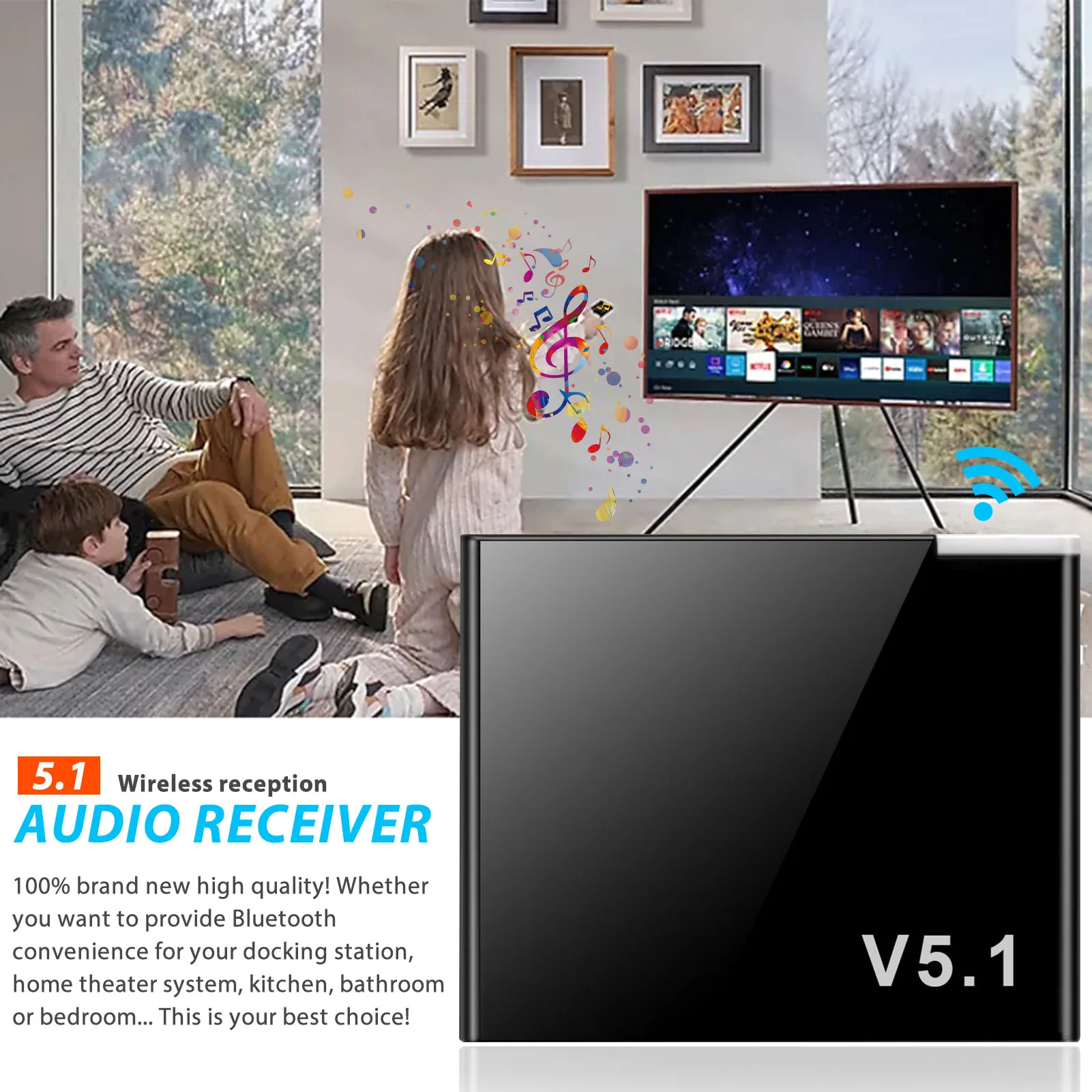 

Audio Receiver 5.1 Bluetooth-compatible Speaker I-WAVE Adapter Radio Converter Switcher Studio Live Streaming Equipment H-best