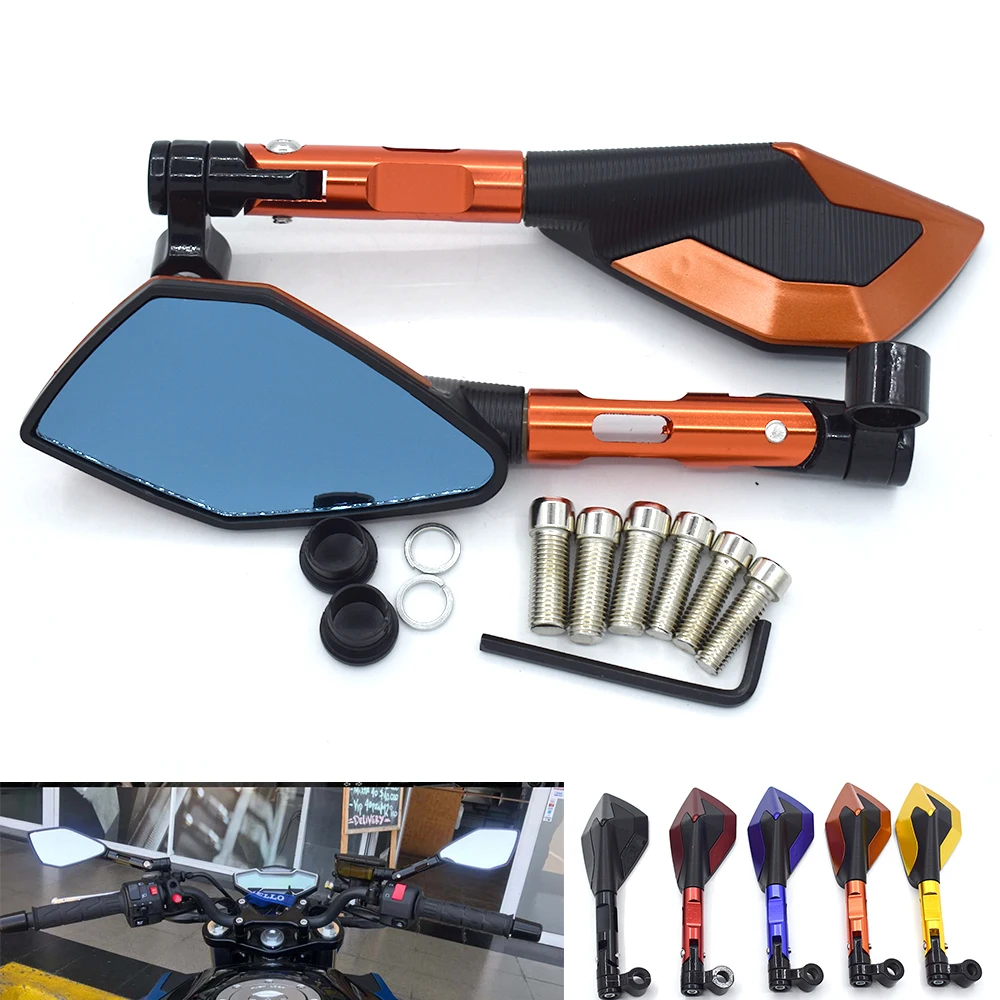 

Universal Motorcycle Rearview Mirror Blue Glass CNC Aluminum For KTM Duke 200 390 125 RC125 RC200 RC390 125Duke