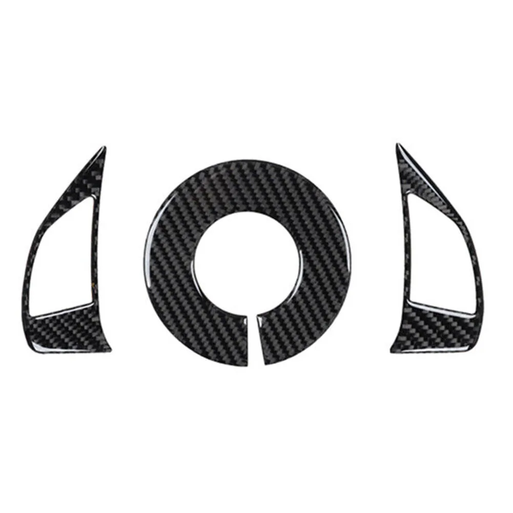 

3pcs Steering Wheel Accent Cover Trim Hot Sale Carbon Fiber Interior Decoration Trim Accessories For Fiat 500 2012-15