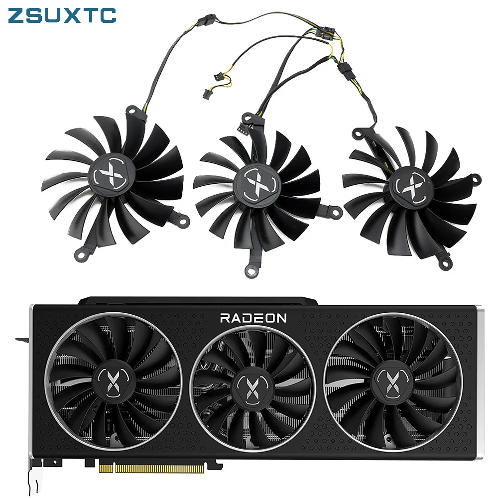 Вентилятор Охлаждения видеокарты PLD10015B12H/PLA09215B12H RX 6800 XT, 6800 GPU, для XFX RX6800 RX6800XT V2 SPEEDSTER MERC 319