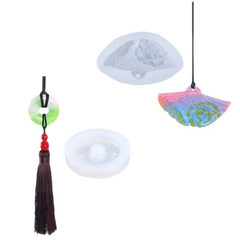 

Формы для подвесок из нефрита, 2 шт., формы для китайских вееров, форма для складного веера, формы для рукоделия «сделай сам», силиконовый материал для рукоделия