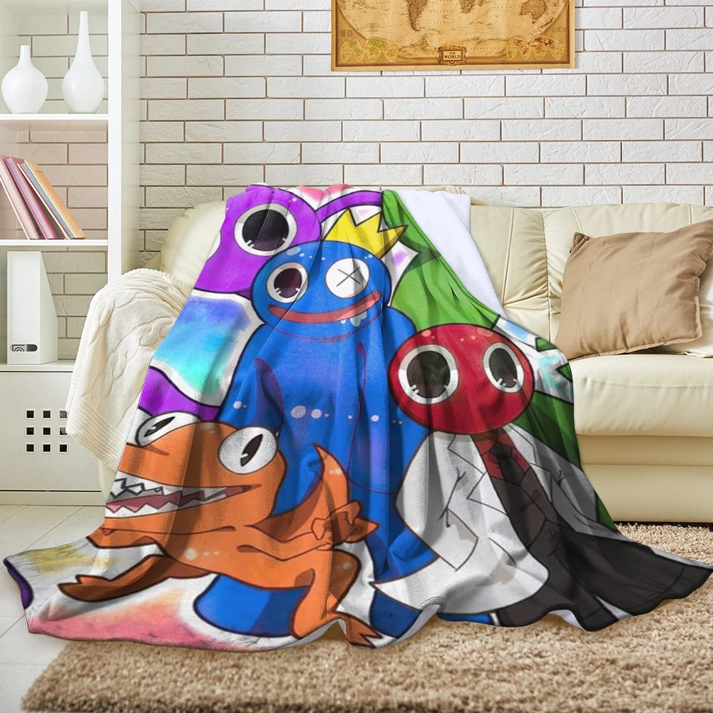 

Rainbow Friends Flannel Blanket For Children Christmas Gifts Picnic Travel Home Bed Sofa Chair Applicable All Season Blanket