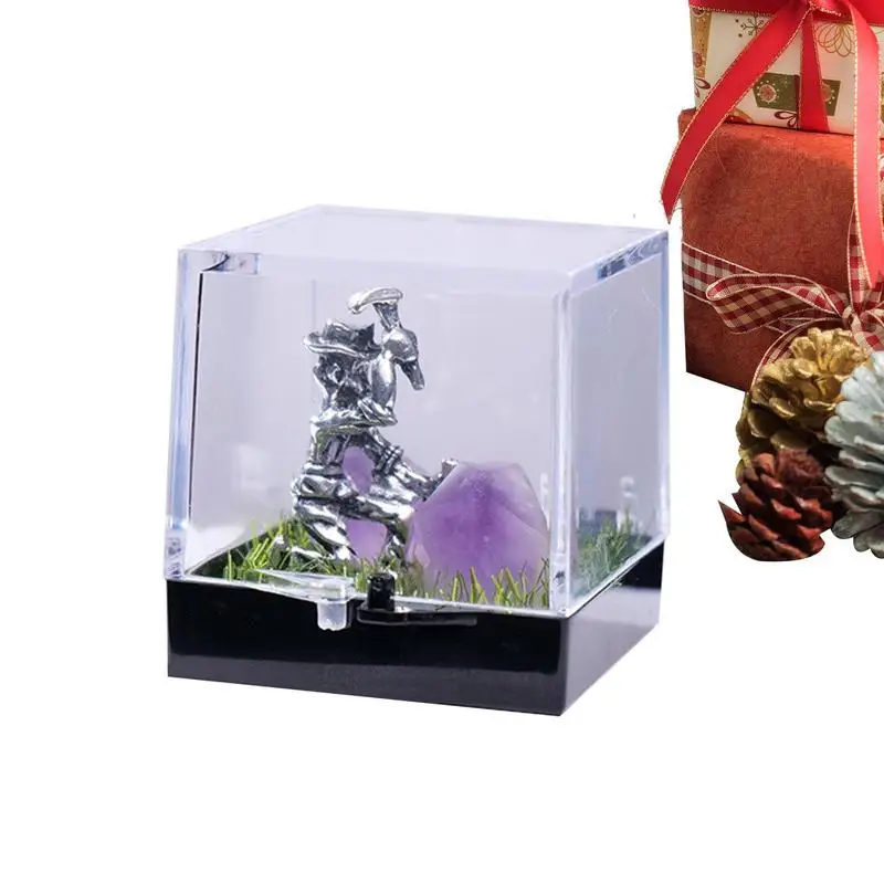 

Amethyst ClusterMiner and Amethyst Landscape Ornaments Natural Crystal Energy Gem Decoration for Home Decor Gifts