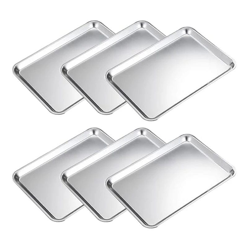 6 Baking Cookie Trays Deep Cooking Tray Suitable For Bread Machine And Oven
