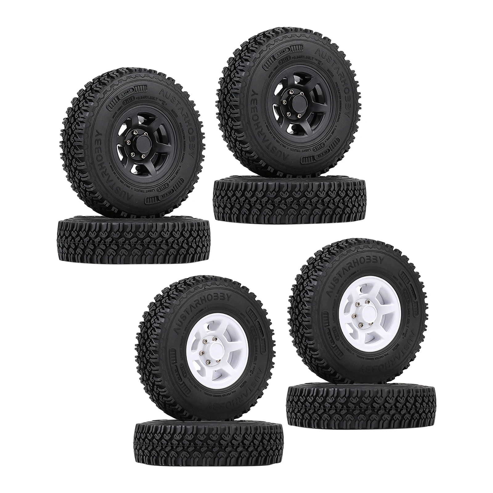

4Pcs RC Tires and Wheel Rims Set 1.55 Beadlock for 1/10 Buggy Off-Road Truck
