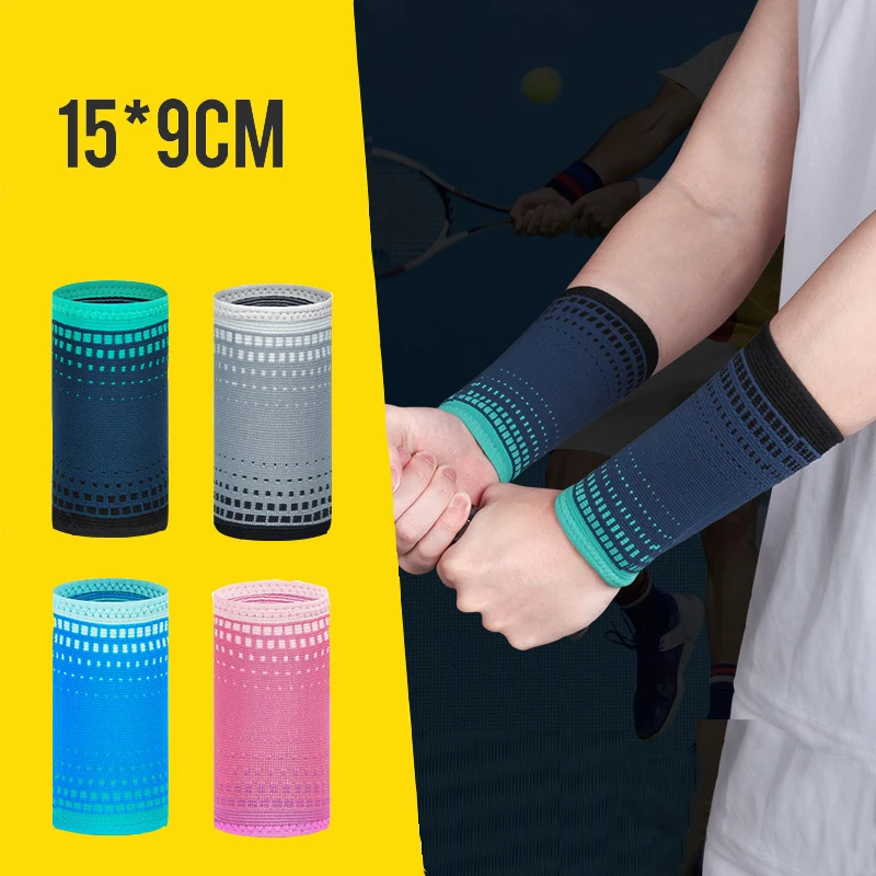 

1 Pair Sports Wristband Long Knitted Compression Sweatband Basketball Volleyball Fitness Weightlifting Wrist Bracer Support