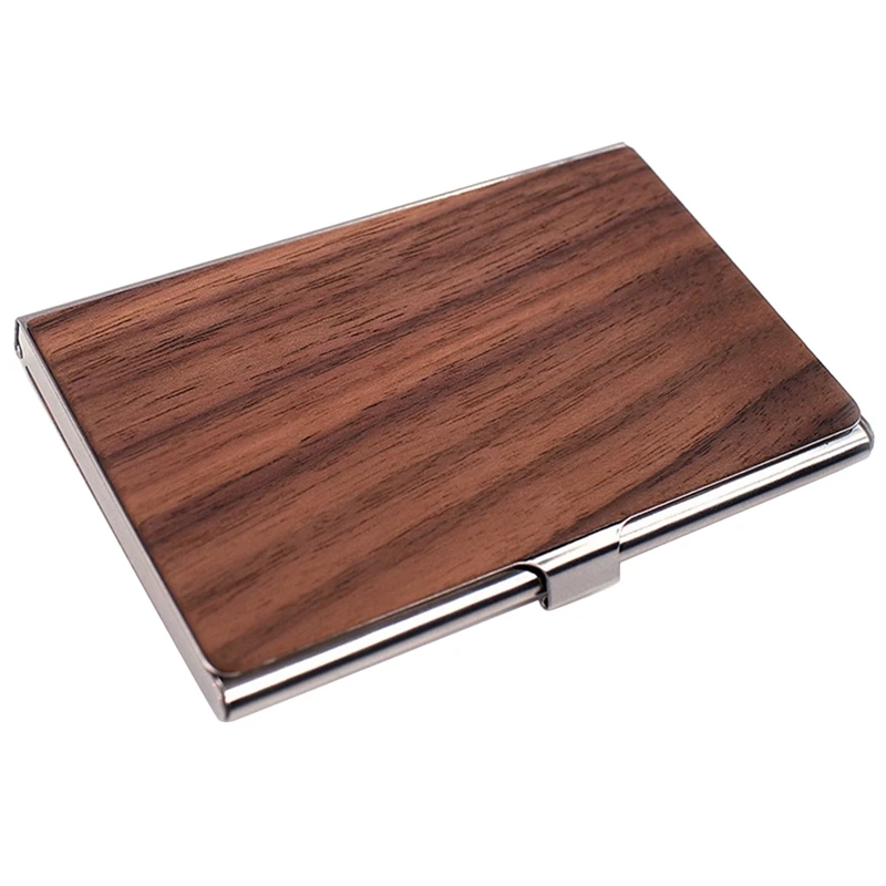 

Деловой чехол для телефона, из алюминиевого сплава и грецкого ореха, для деловых карт, для женщин и мужчин (92x60x10 мм)