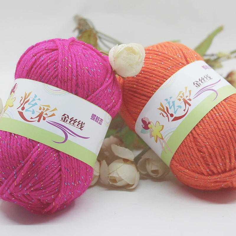 

2pcs*50g/Ball Baby Milk Acrylic Cotton Shiny Yarn Soft Warm Lanas Hand Knit Crochet Threads Diy Sweater Scarf Socks Freeshipping