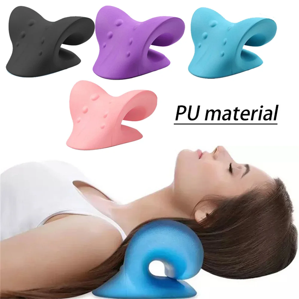 

Neck Shoulder Stretcher Relaxer Cervical Chiropractic Traction Device Pillow For Pain Relief Cervical Spine Neck Alignment Gifts