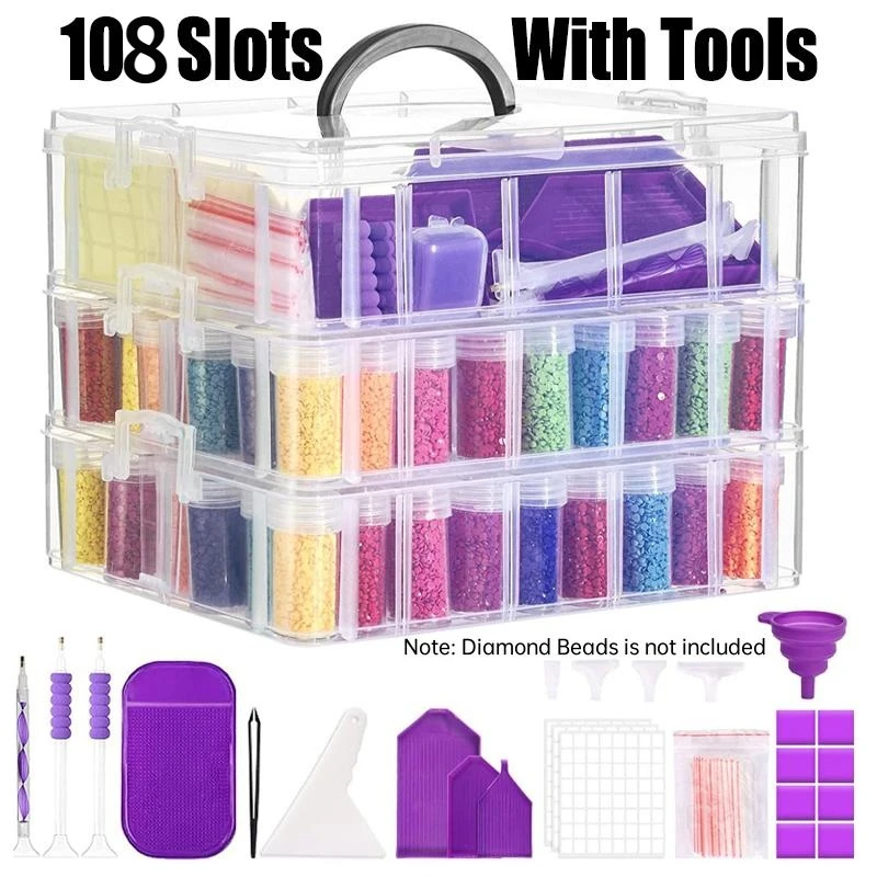 

Органайзер для бисера, 108 отделений, с аксессуарами и инструментами