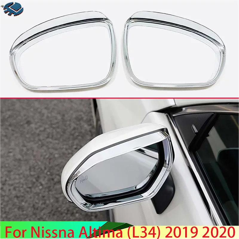 

For Nissna Altima (L34) 2019 2020 ABS Chrome Rearview Mirror Rain Shade Rainproof Blades Car Back Mirror Eyebrow Rain