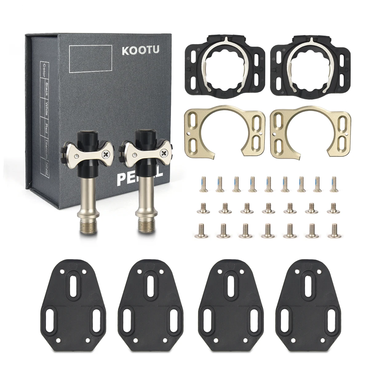 KOOTU titanium pedals road bike lock pedals Super light with 3 sealed bearings track sprint road bike special pedals
