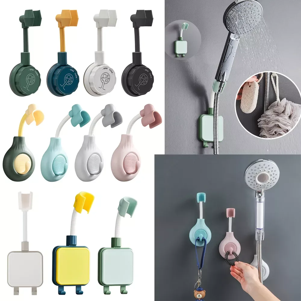 

Бесшовное фиксированное основание для душа без перфорации, фиксированная насадка, вешалка, кронштейн на присоске, аксессуары для ванной ко...