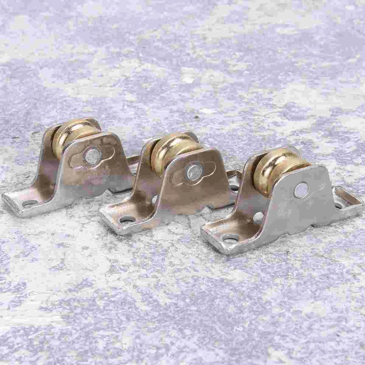 

4 Pcs Metal Roller Wheel Single Bearings Window Sash Pulley Rod Rollers Alloy Curtain Rail Track Wheels for Window Door Shower