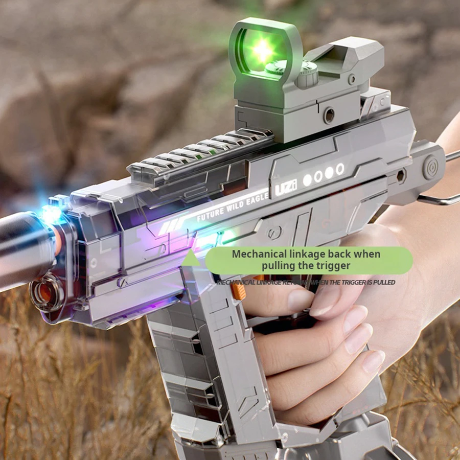 Детский Электрический пистолет для воды UZI автоматическая летняя игрушка пляжа