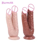 Двойные фаллоимитаторы для женской мастурбации Двойное проникновение как Вагина, так и анус большой член с присоской секс-игрушка ремешок на два фаллоимитатора