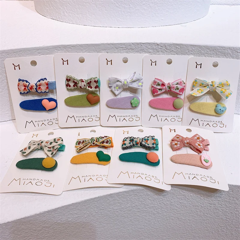 

2 шт., заколки для волос с цветочной вышивкой