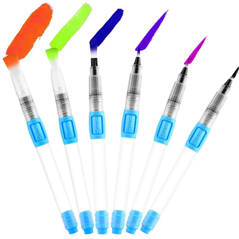 

6pcs/lot Water Paint Brush Set Large Capacity Soft Watercolor Painting Brush Pen Drawing Painting Supplies School Stationery