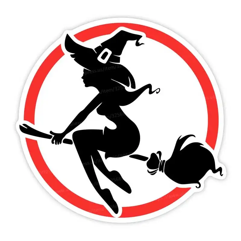 

Автомобильная наклейка «Ведьма на метле», виниловая наклейка, водостойкая наклейка на заднее окно, мотоцикл, кемпер, бампер, украшение для ноутбука, Y27