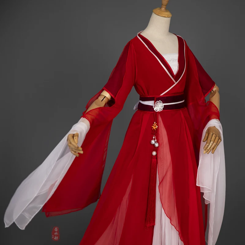 Фото Hanfu Han Element Ancient Chinese Style Ming Dynasty Improvement Traditional Clothing Woman Asian Dress Girl Gules Skirt Suit №3