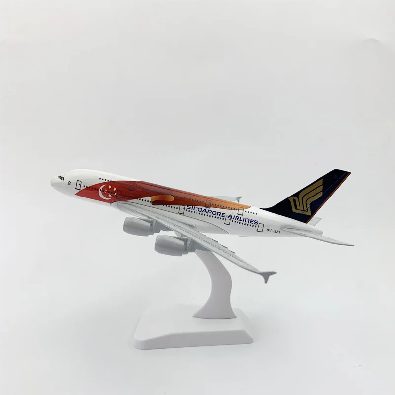 

18*20cm Alloy Metal Red Air Singapore Airlines Flag Airbus 380 A380 Airways Painting Diecast Airplane Model Plane Aircraft Gifts