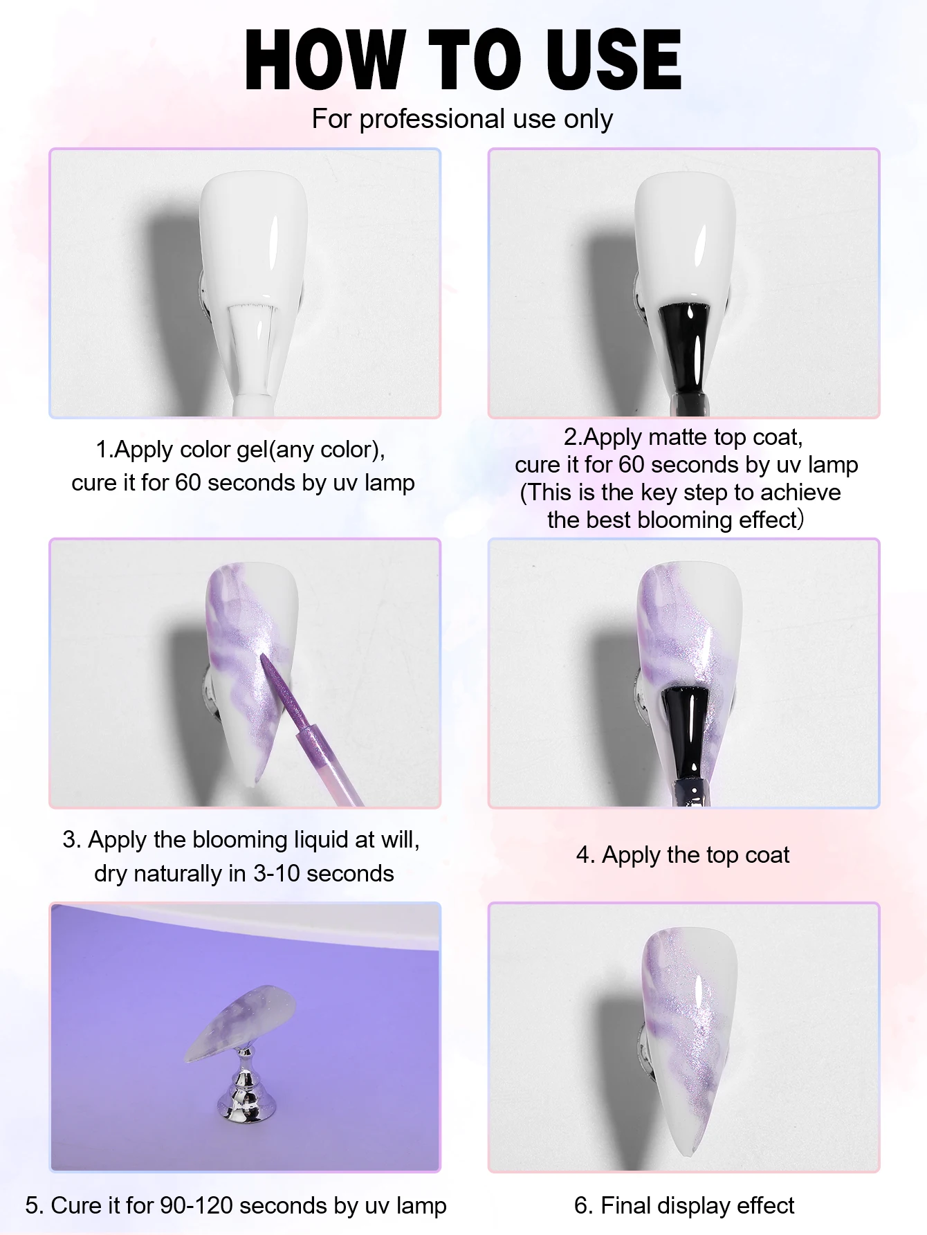 YOKEFELLOW Blooming Liquid 12 мл металлический блеск Nature Air Dry акварельный гель для ногтей Blossom