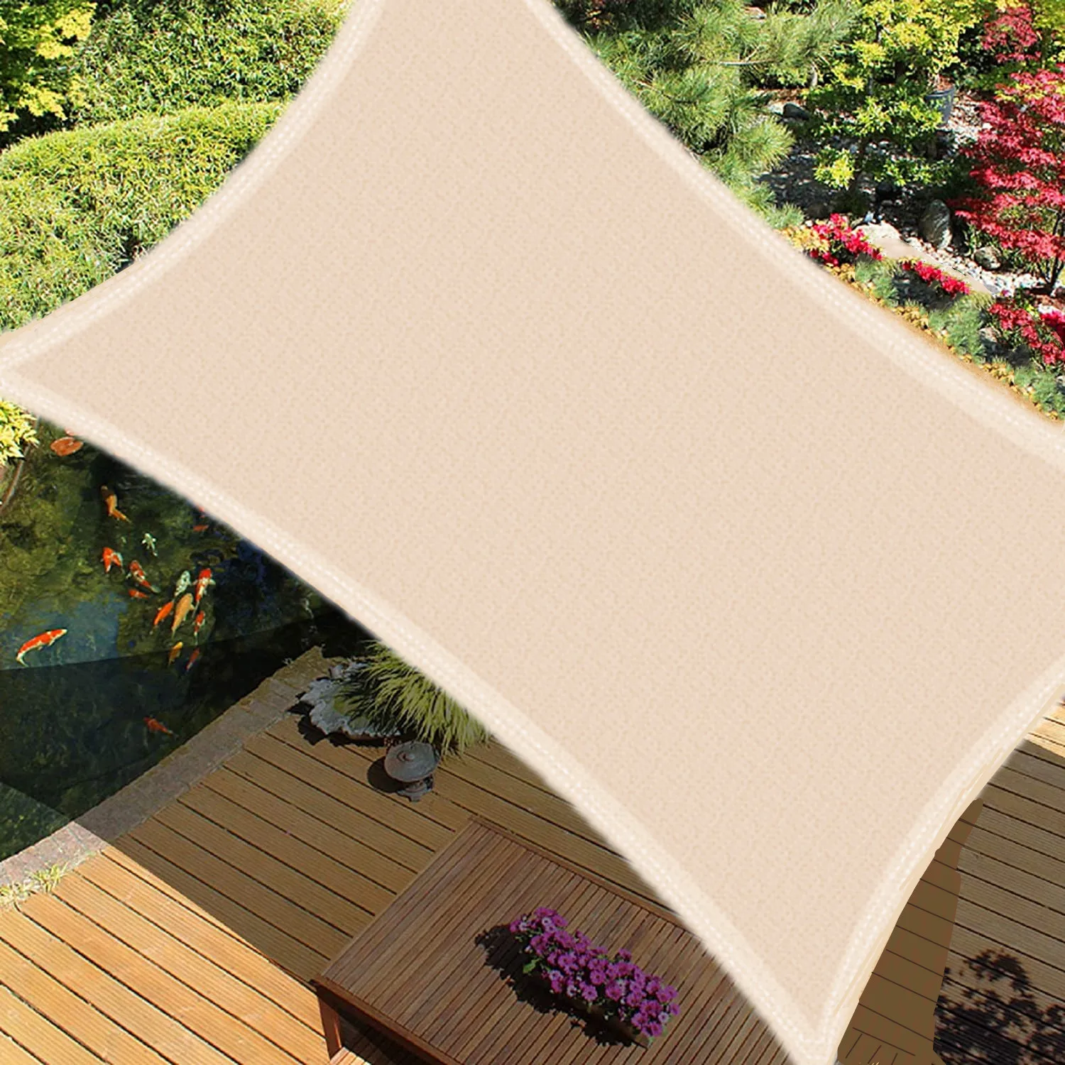 

Sun Shade Sail 4x3M Grey Rectangle Outdoor Shade Cover 185GSM HDPE 95%UV Block for Patio Shading Awning Sun Shelter Tent