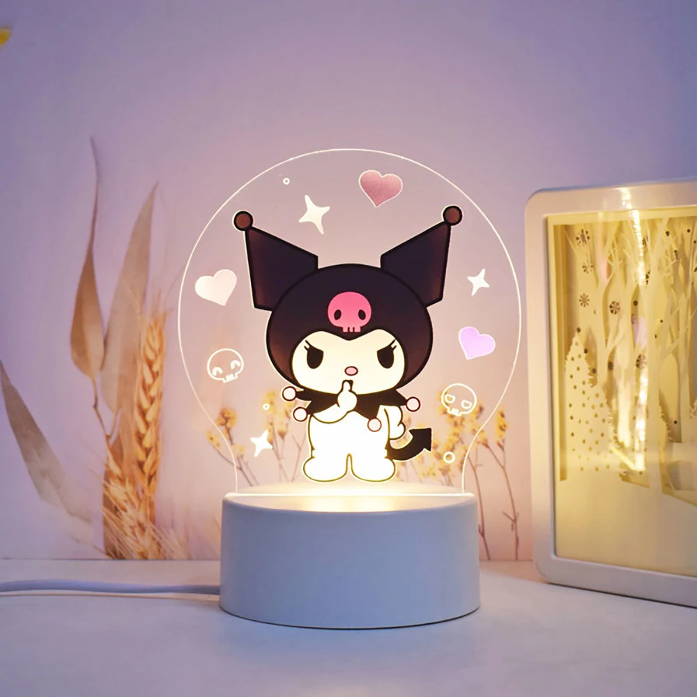

Sanrioed Kawaii Cartoon Small Oil Shaped Lamp Creative Led Portable Ambient Light Romantic Night Light for Girls Birthday Gift