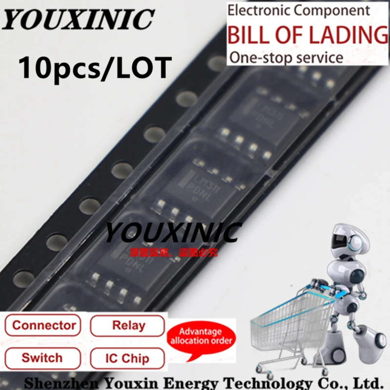 YOUXINIC 2018 + 10 шт. 100% новый импортный оригинальный LM311 LM311DR LM311DR2G SOP-8 LM311P LM311N DIP-8 Компаратор напряжения