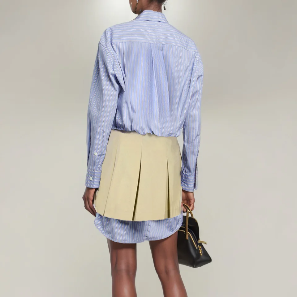 Комплект из двух предметов с ламинированной строчкой короткая юбка женское