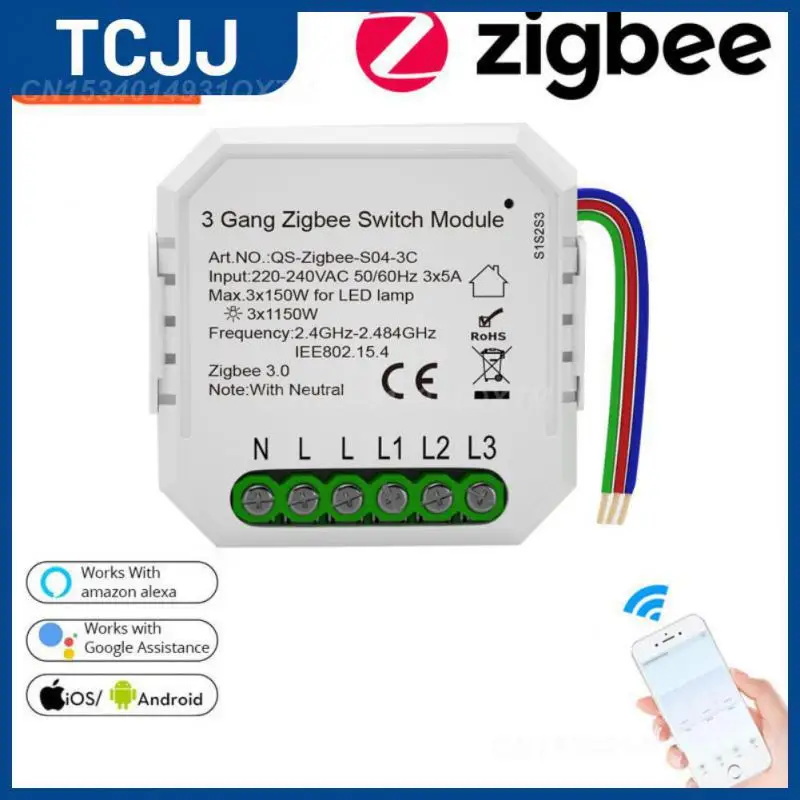 

Умный переключатель Tuya Zigbee с голосовым управлением, портативный беспроводной модуль управления, умный переключатель с тремя клавишами