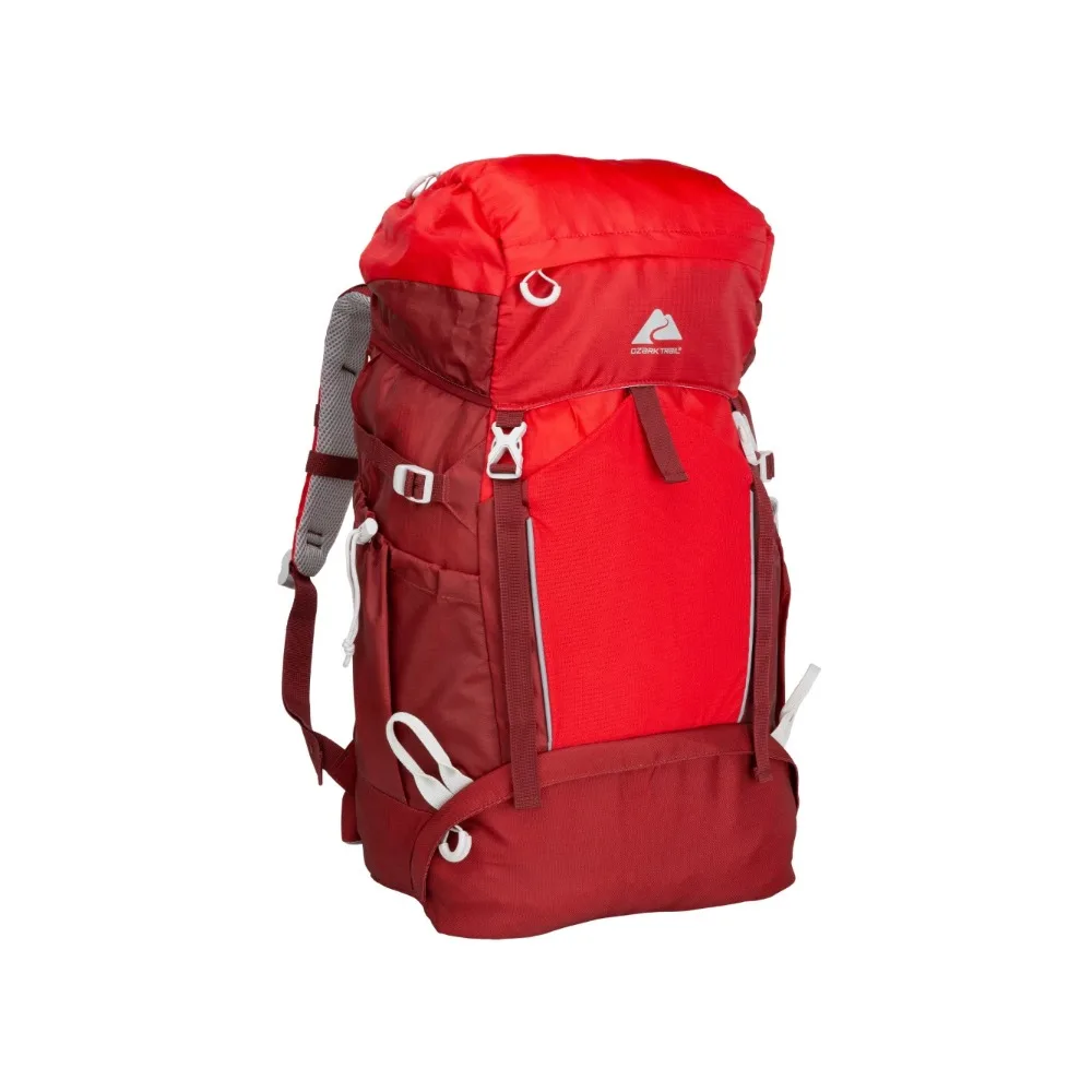 Ozark Trail 47 L Hydration Compatible, Hiking, Camping, Travel Backpack, Red, Unisex