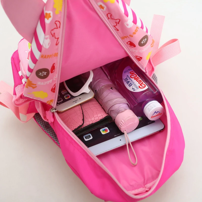 OSLD Kindergarten Schoolbag Girl High Capacity Cartoon Rabbit Bags Kids Light Burden Ridge Protection Backpack Primary Schoolbag