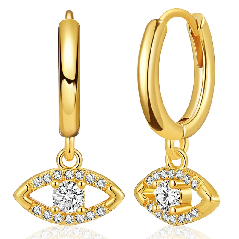 

2022 New Zircon Devil's Eye Design Earrings Wholesale