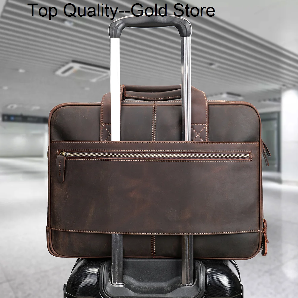 Портфель Crazy Horse мужской из натуральной кожи сумка для ноутбука 15 6 дюйма