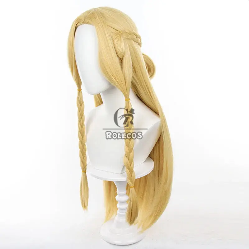 Вкусный в Dungeon Marcille Donato Парики для косплея 80 см Светлые синтетические волосы