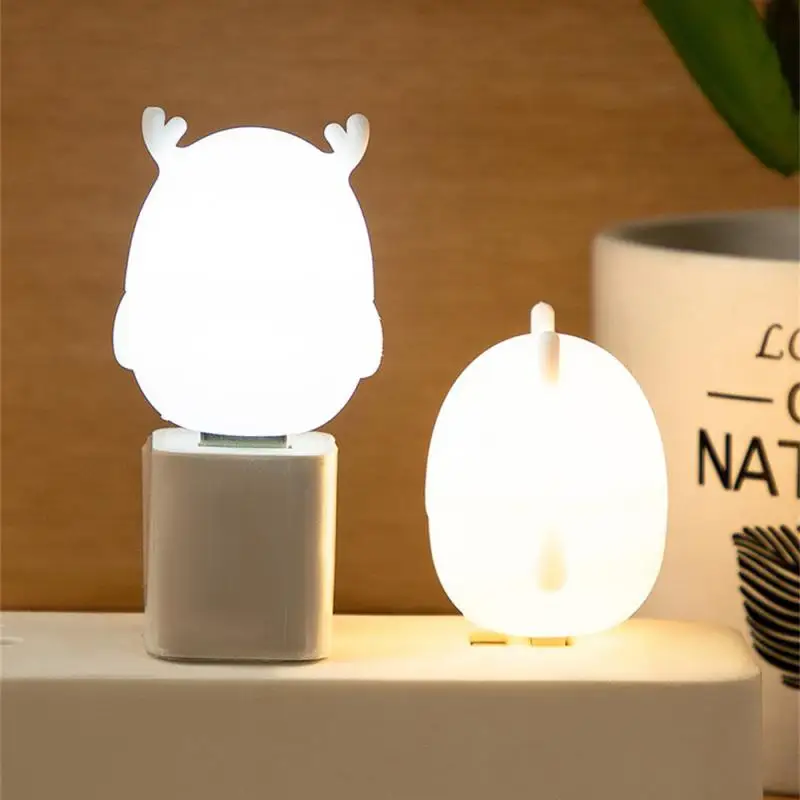 

Mini USB Night Light LED Wireless Recharge Bedroom Bedside Kitchen Lamps Cartoon Decoration Cute Table Lamp For Kids Gift