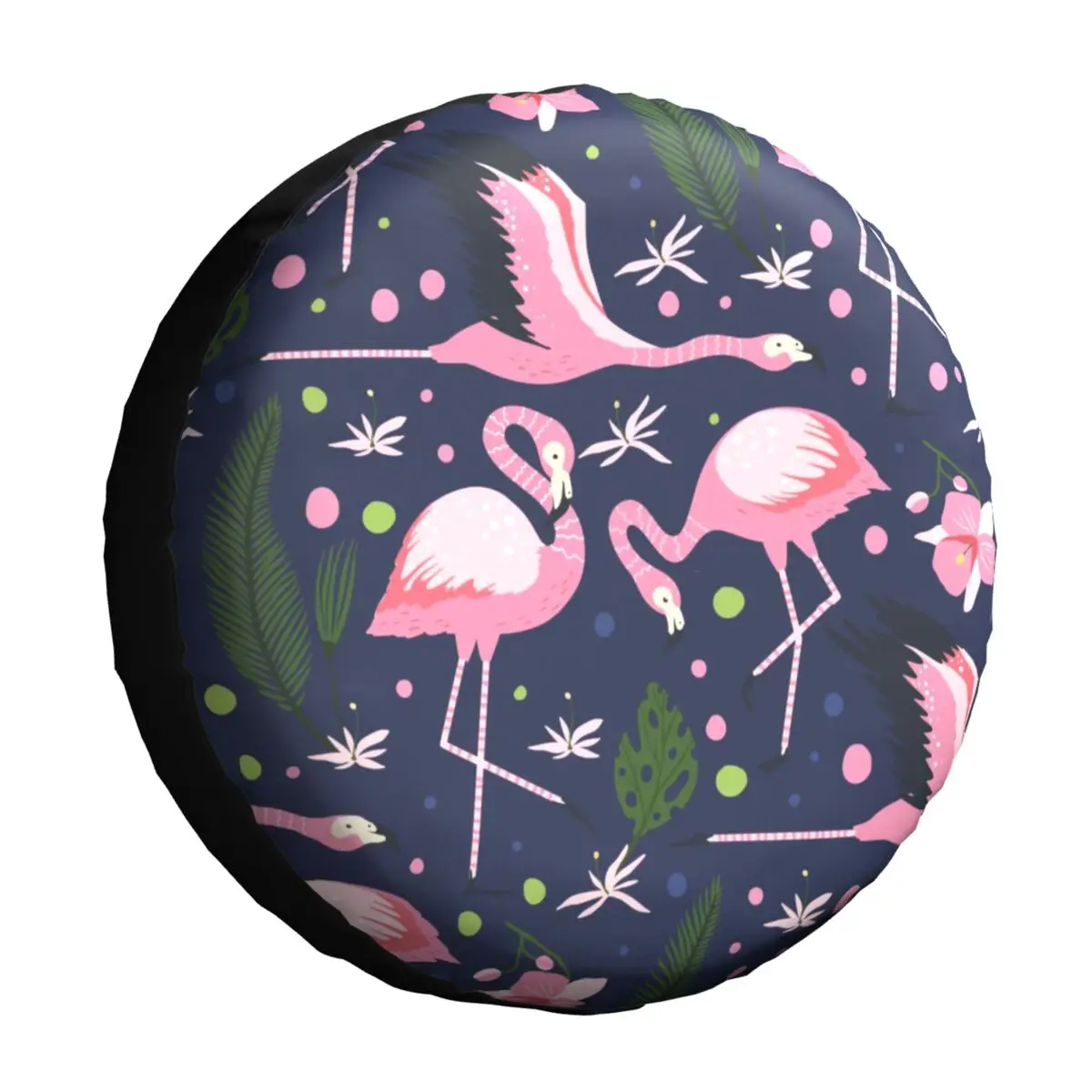 

Flamingo Bird Spare Tire Cover for Jeep Mitsubishi Pajero Flowers Pattern 4WD 4x4 SUV Car Wheel Protectors 14-17Inch