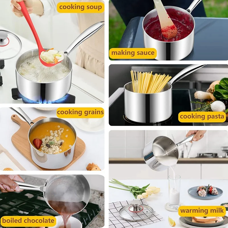 1 шт. 1-каратная кастрюля сковорода для молочного соуса со стеклянной крышкой