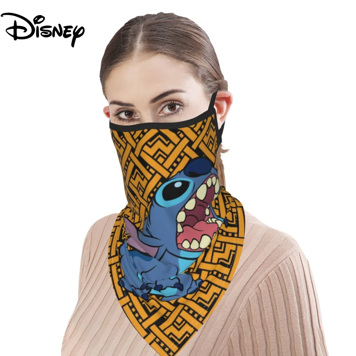 

2022 Disney Hanging Ear Face Mask Stitch Head Scarf Trend Breathable Neck Cover for Women Sun Protection Outdoor Cycling Camping