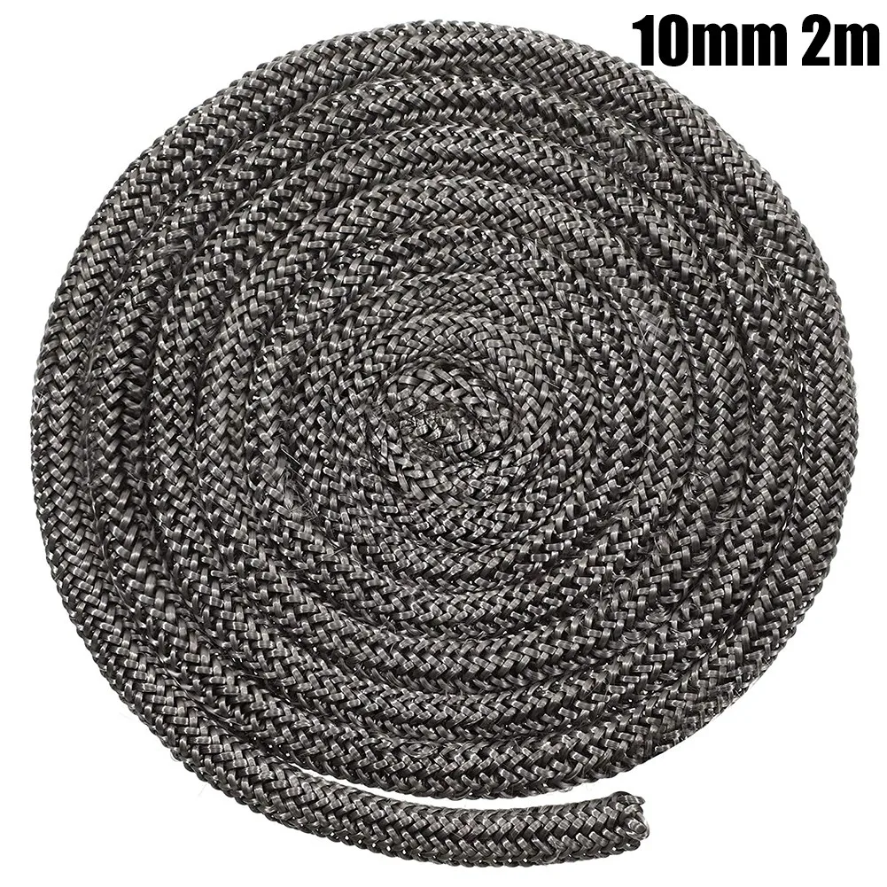 

6/8mm 2m Length Black Stove Fire Rope Wood Burning Stove Log Burner Fireproof Seal Rope Resistance Home Winter Accessories