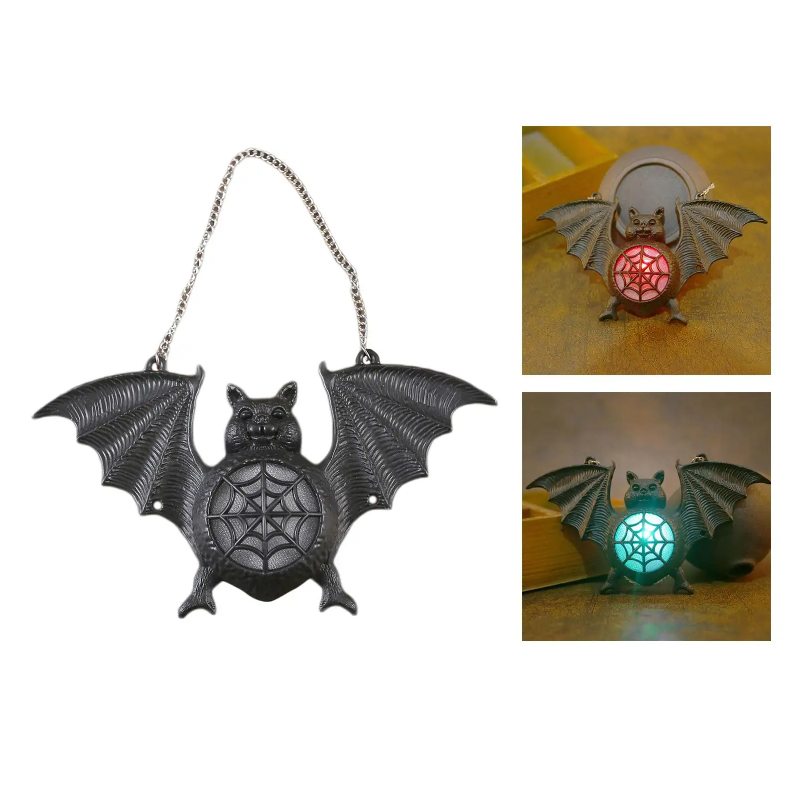 Realistic Bat Pendents Toy Colorful Gradient Bat Light Pendant for Outdoor Halloween Birthday