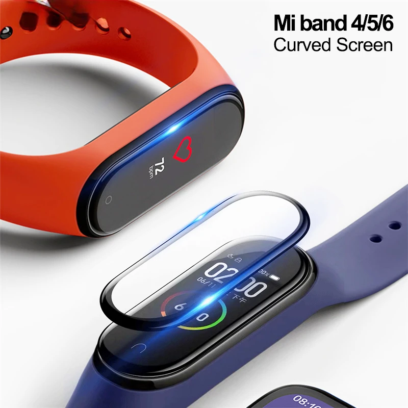 

10D полная изогнутая пленка для часов MI band 4 5 6 7, Защита экрана для Miband 4 5 6 7, мягкая защита экрана, аксессуары для часов