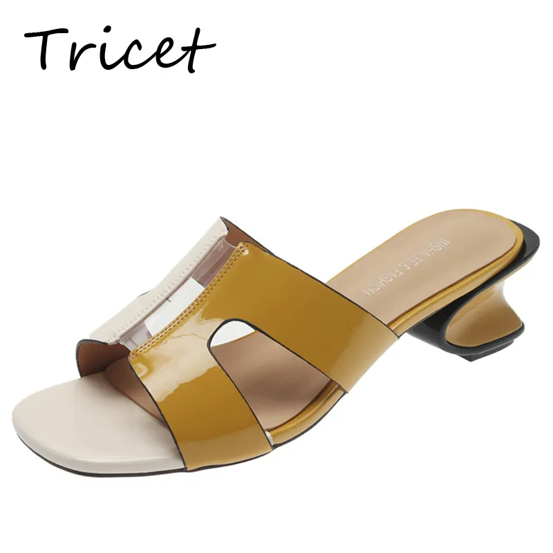 

Сандалии женские на высоком каблуке, элегантные Нескользящие шлепанцы, открытый носок, сланцы, для отдыха и улицы, смешанные цвета