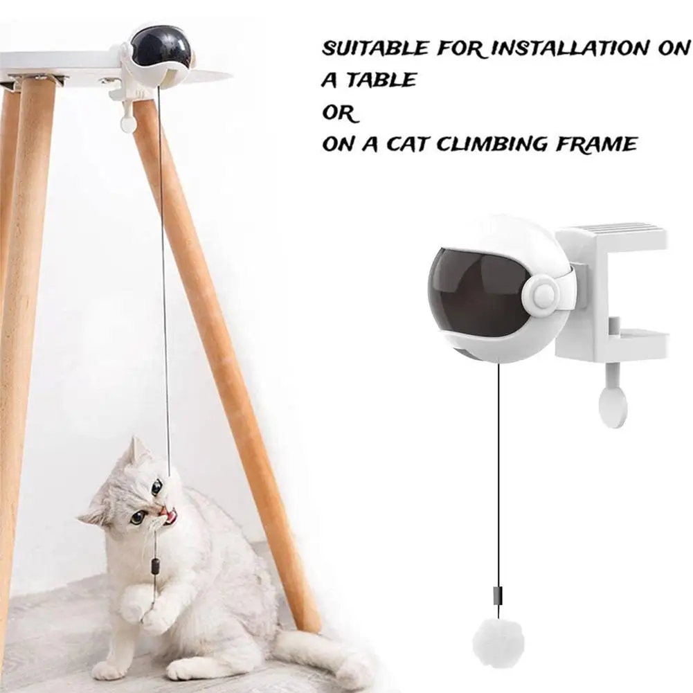 

Automatic Lifting Plush Ball Interactive Cat Toy Smart Rotating Flutter Pet Teaser Accessories Pet Cat Toys Electric Ball F6S9