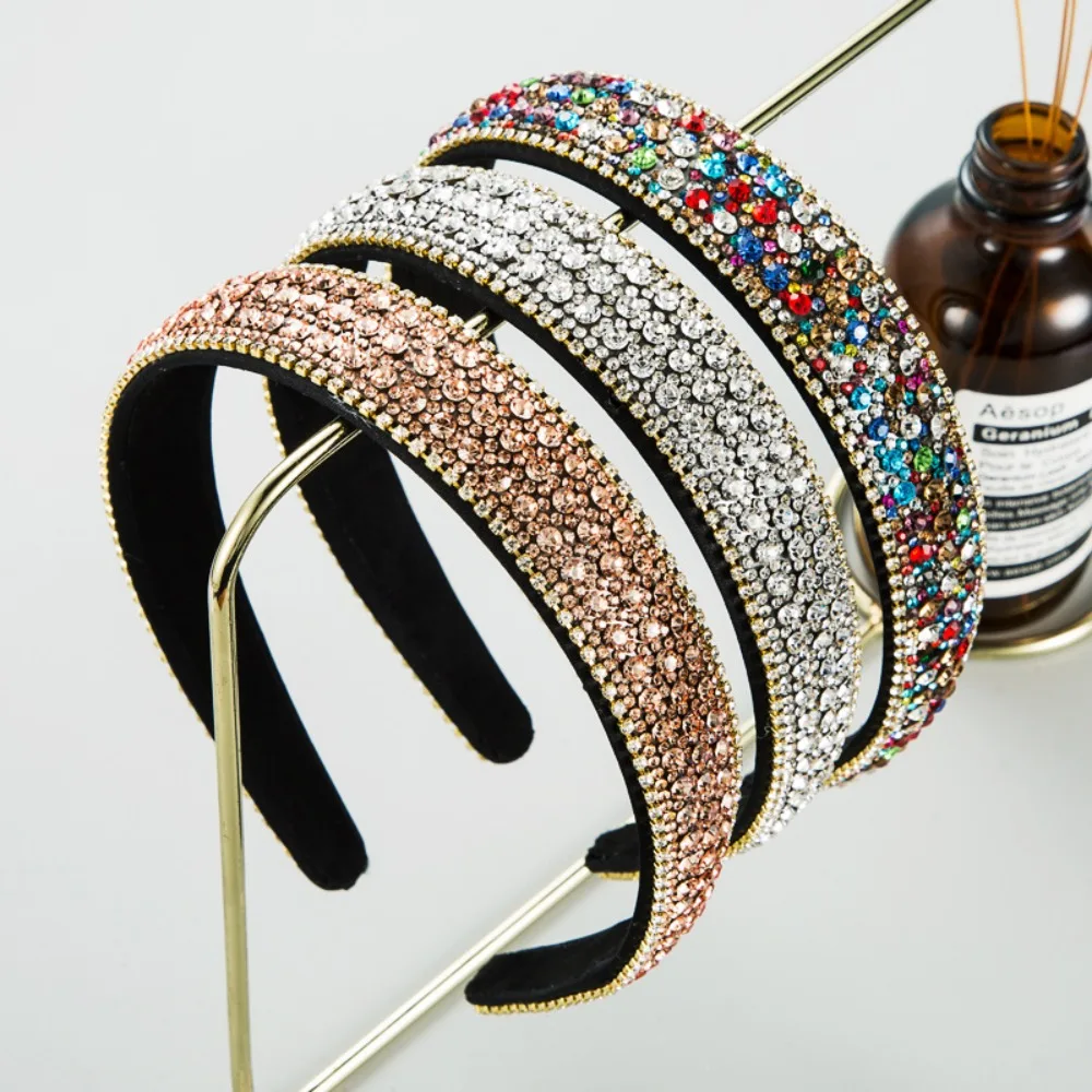 

Headdress Baroque Wide Brim Headwear For Bridal Korean Style Headband Women Hairband Hair Accessories Diamond Hair Hoop